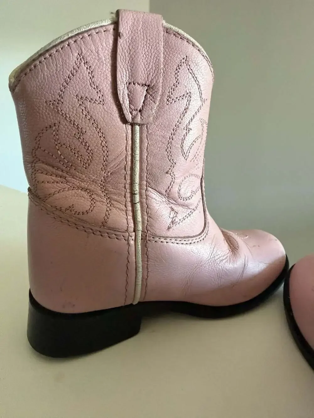 Masterson Boot Co. Pink Embroidered Leather Cowgirl Boots - Toddler Size 6